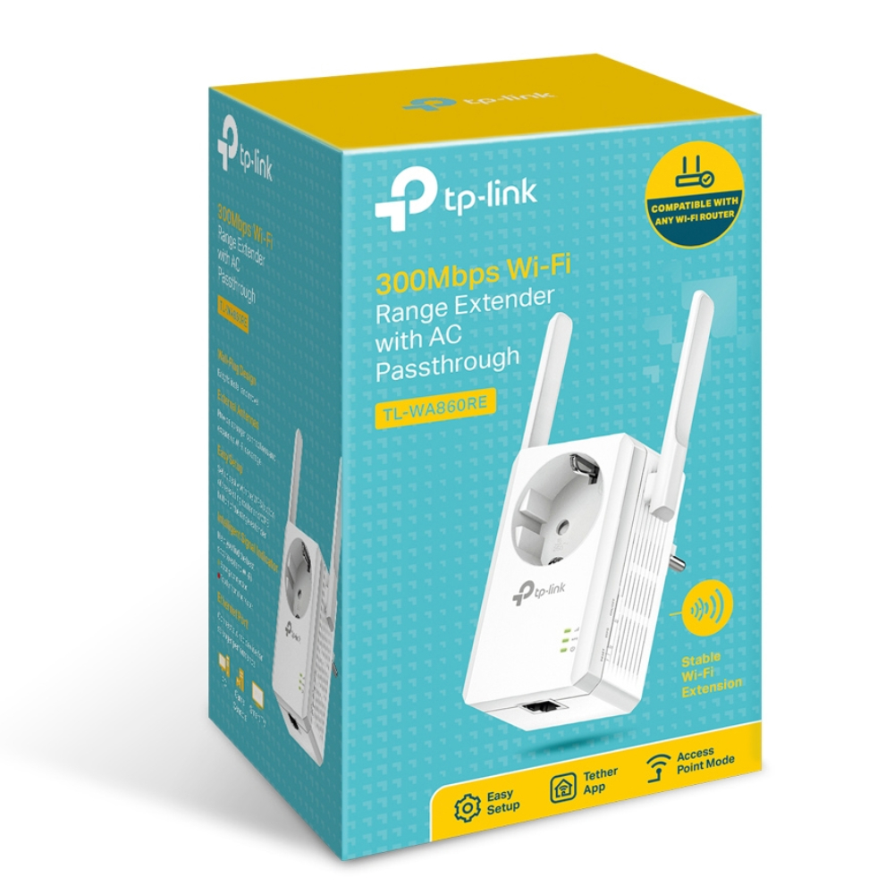TP-LINK TL-WA860RE 300Mbps Evrensel WiFi Menzil Genişletici - AC Soketli