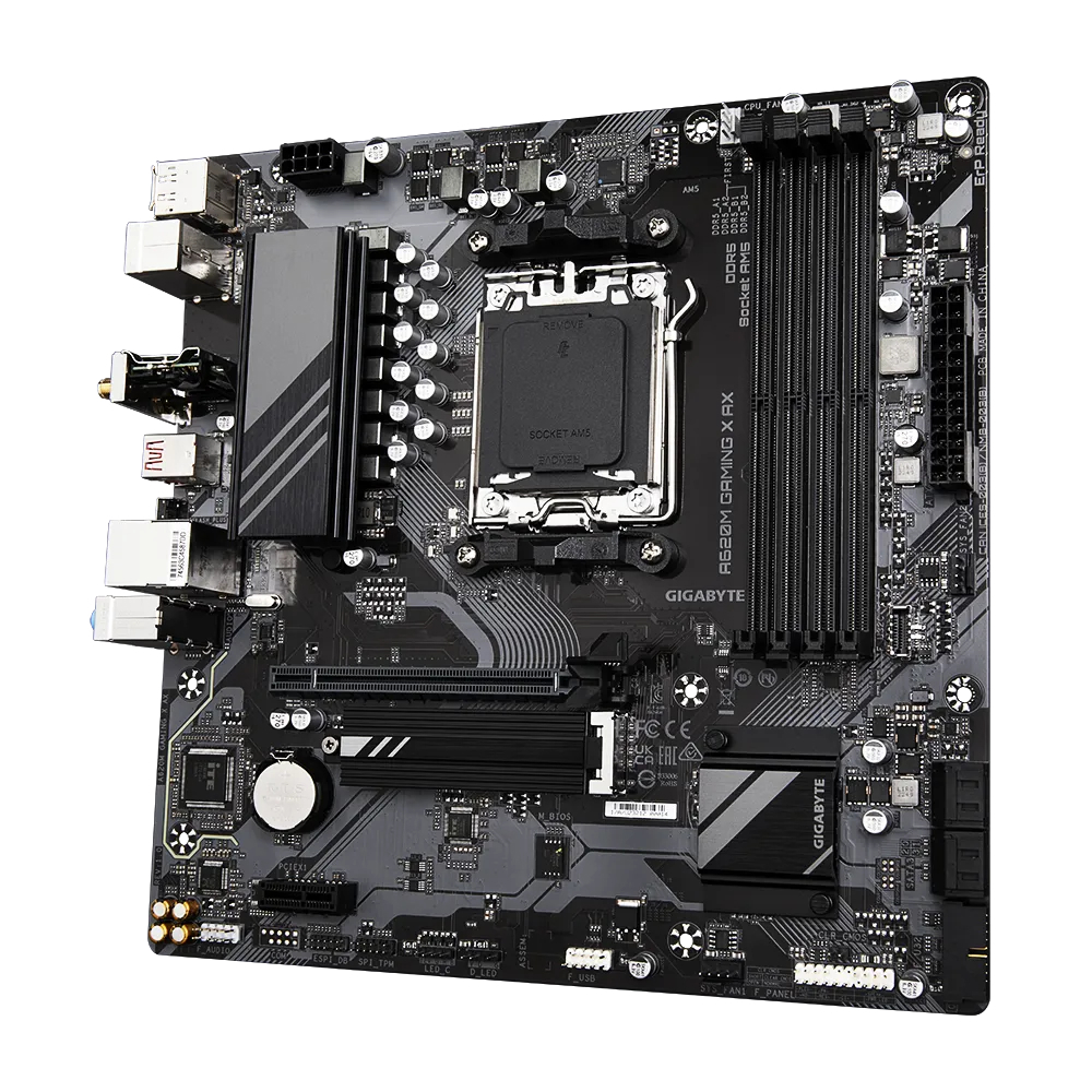 GIGABYTE A620M GAMING X AX 6400MHz(OC) DDR5 Soket AM5 M.2 HDMI DP mATX Anakart