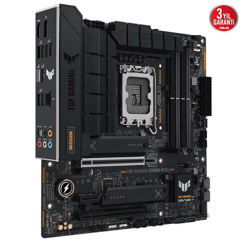 ASUS TUF GAMING B760M-PLUS 7200MHz OC DDR5 Soket 1700 M.2 HDMI DP mATX Anakart