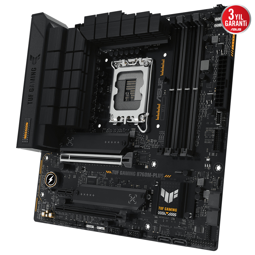 ASUS TUF GAMING B760M-PLUS 7200MHz OC DDR5 Soket 1700 M.2 HDMI DP mATX Anakart