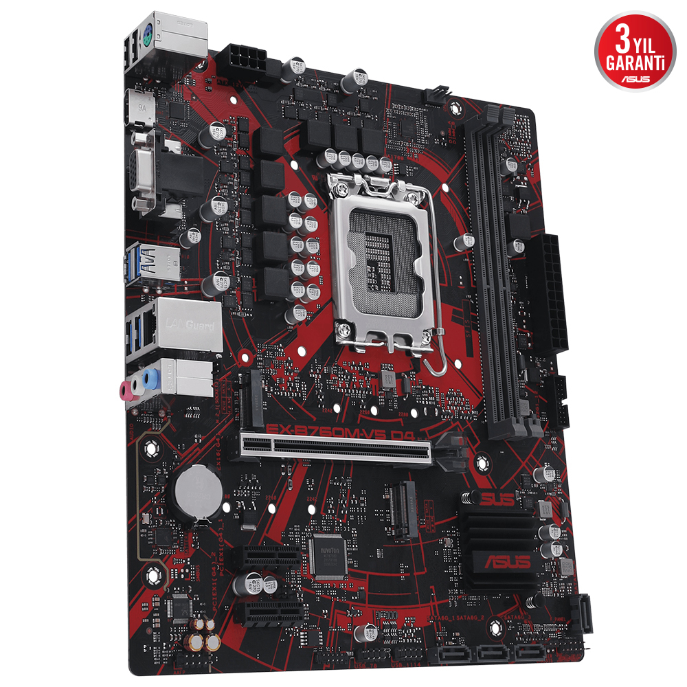 ASUS EX-B760M-V5 D4-CSM 5333MHz(OC) DDR4 Soket 1700 M.2 HDMI DP mATX Anakart