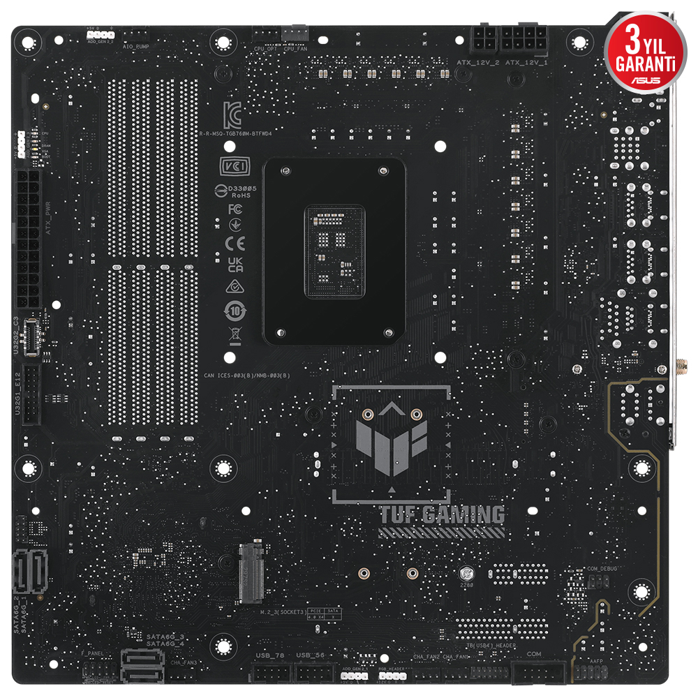 ASUS TUF GAMING B760M-BTF WIFI D4 5333(OC) DDR4 Soket 1700 M.2 HDMI DP mATX Anakart