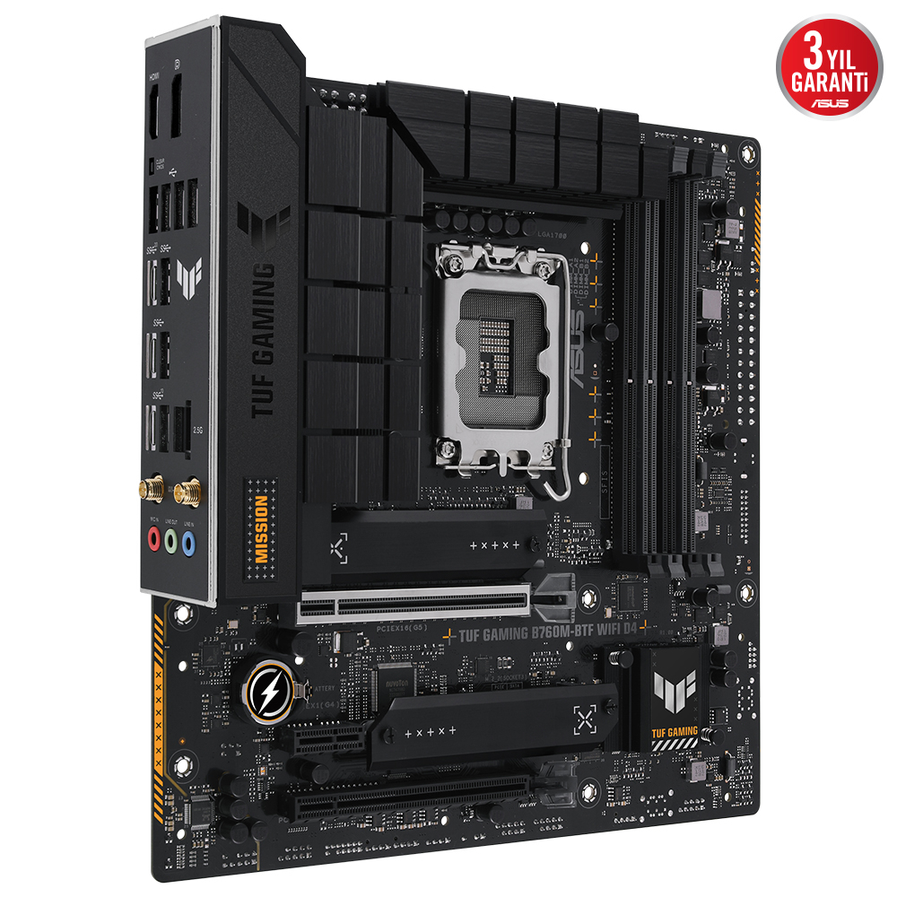 ASUS TUF GAMING B760M-BTF WIFI D4 5333(OC) DDR4 Soket 1700 M.2 HDMI DP mATX Anakart