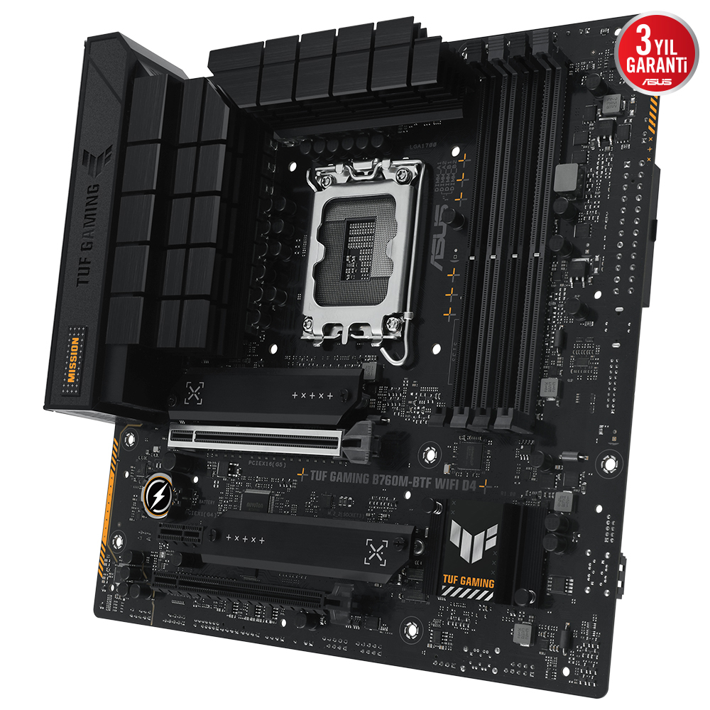 ASUS TUF GAMING B760M-BTF WIFI D4 5333(OC) DDR4 Soket 1700 M.2 HDMI DP mATX Anakart