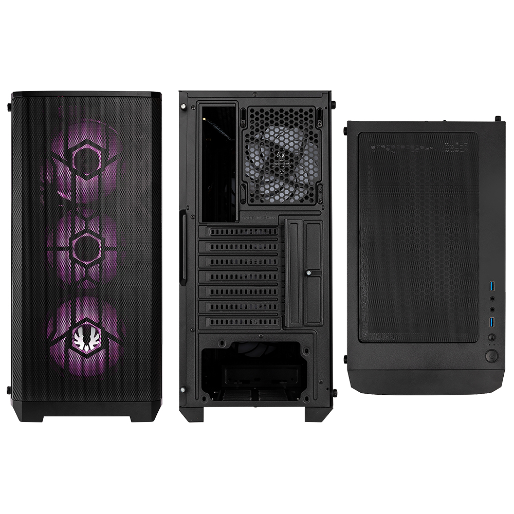 BitFenix Nova Mesh SE 600W  80+ Tempered Glass USB 3.0 ATX Siyah Mid Tower Kasa