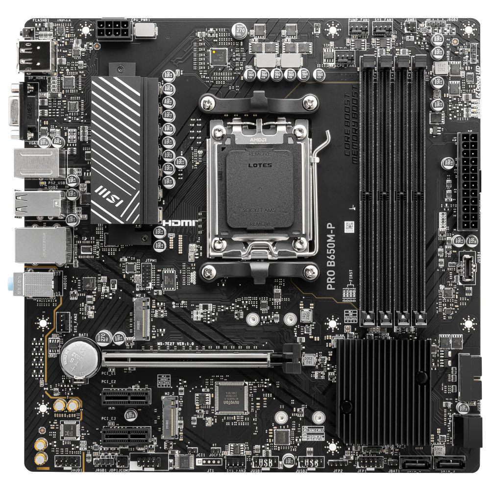 MSI PRO B650M-P 6000MHz(OC) DDR5 Soket AM5 M.2 HDMI DP VGA mATX Anakart