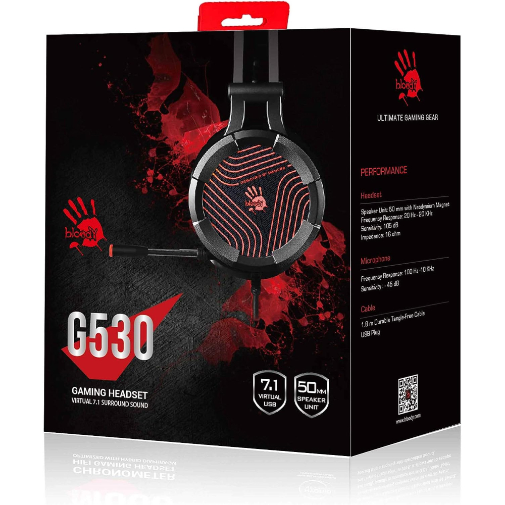 A4Tech Bloody G530 Kablolu 7.1 Surround Siyah Gaming Kulaklık