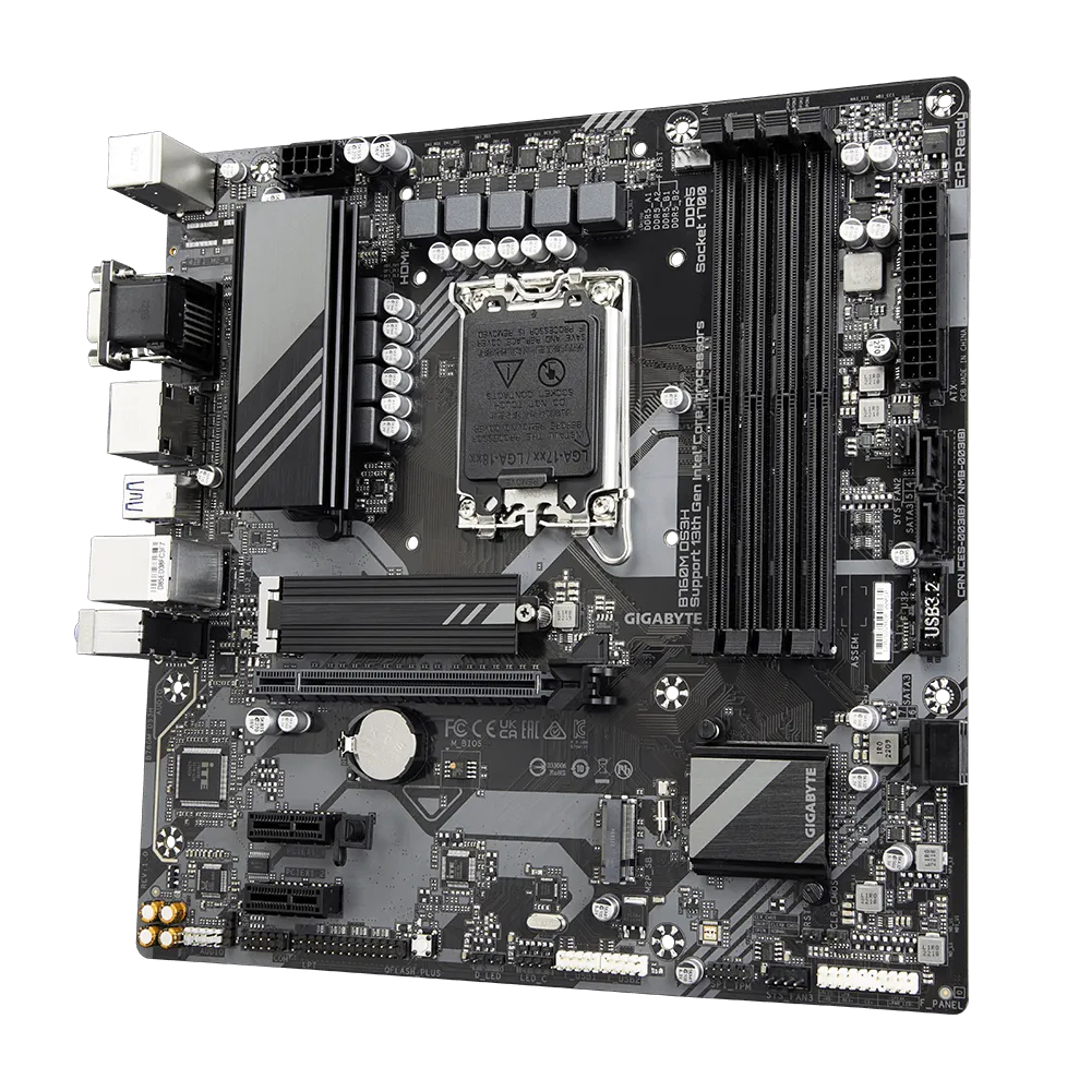 GIGABYTE B760M DS3H 7600MHz(OC) DDR5 Soket 1700 M.2 HDMI DP D-Sub mATX Anakart