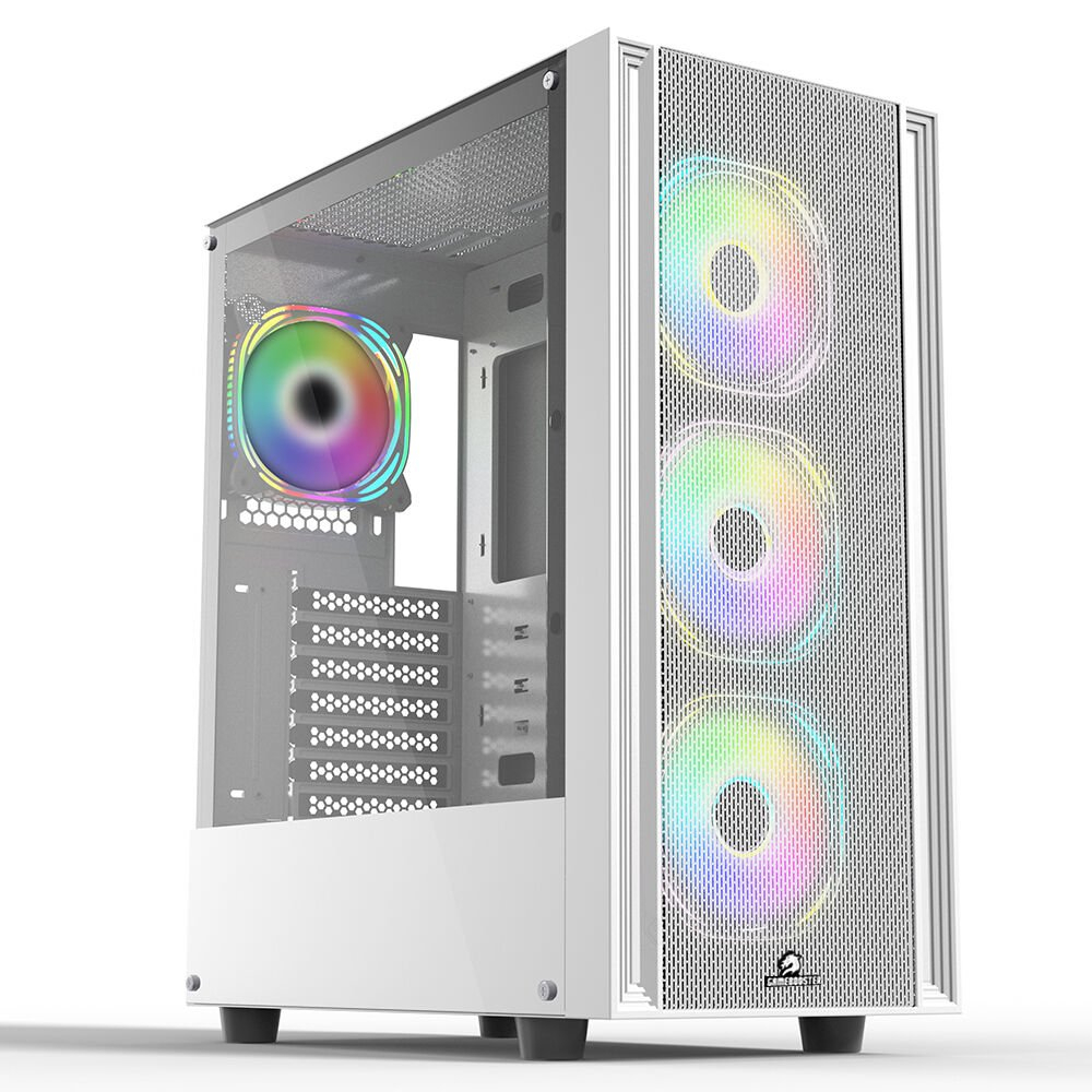 GameBooster GB-G1201BW 650W 80+ USB 3.0 Mesh ARGB Beyaz ATX Mid Tower Kasa görsel 1