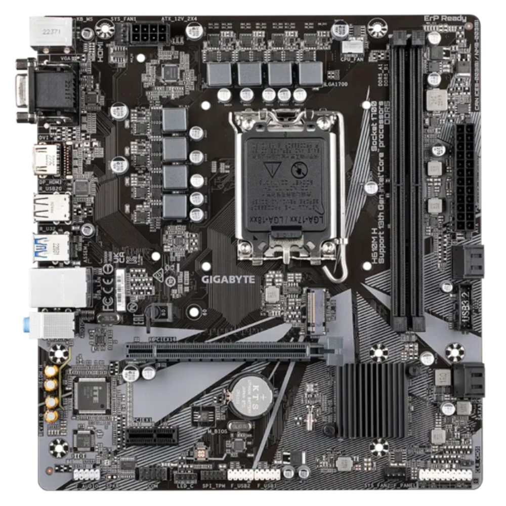 GIGABYTE H610M H 5600MHz DDR5 Soket 1700 M.2 USB 3.2 HDMI D-Sub mATX Anakart