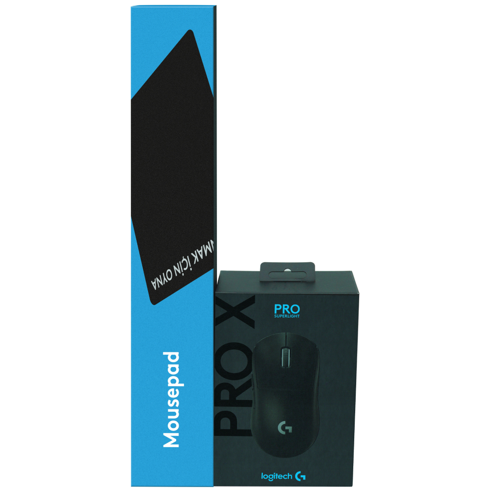 Logitech G Pro X Superlight LIGHTSPEED Siyah Kablosuz Gaming Mouse + Mousepad 