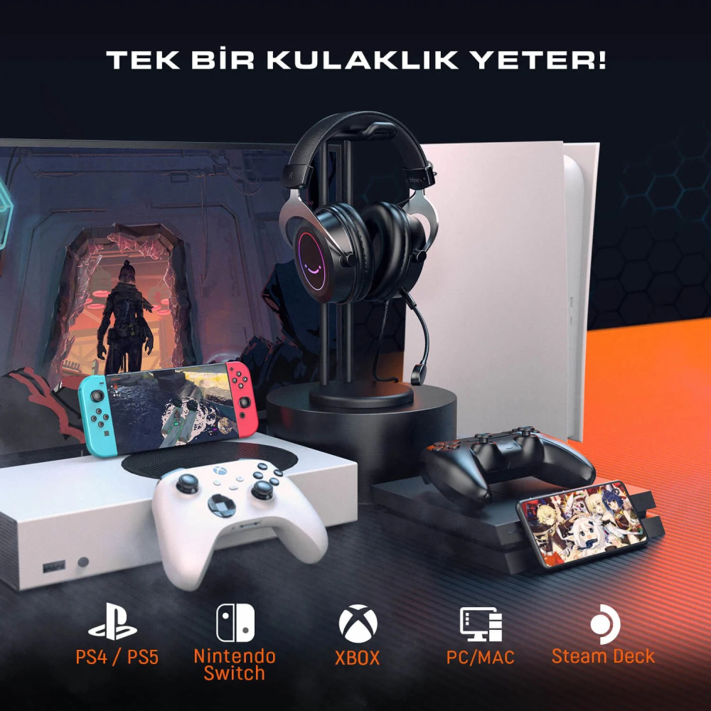 Fifine Ampligame H3 Mikrofonlu RGB Gaming Kulaklık