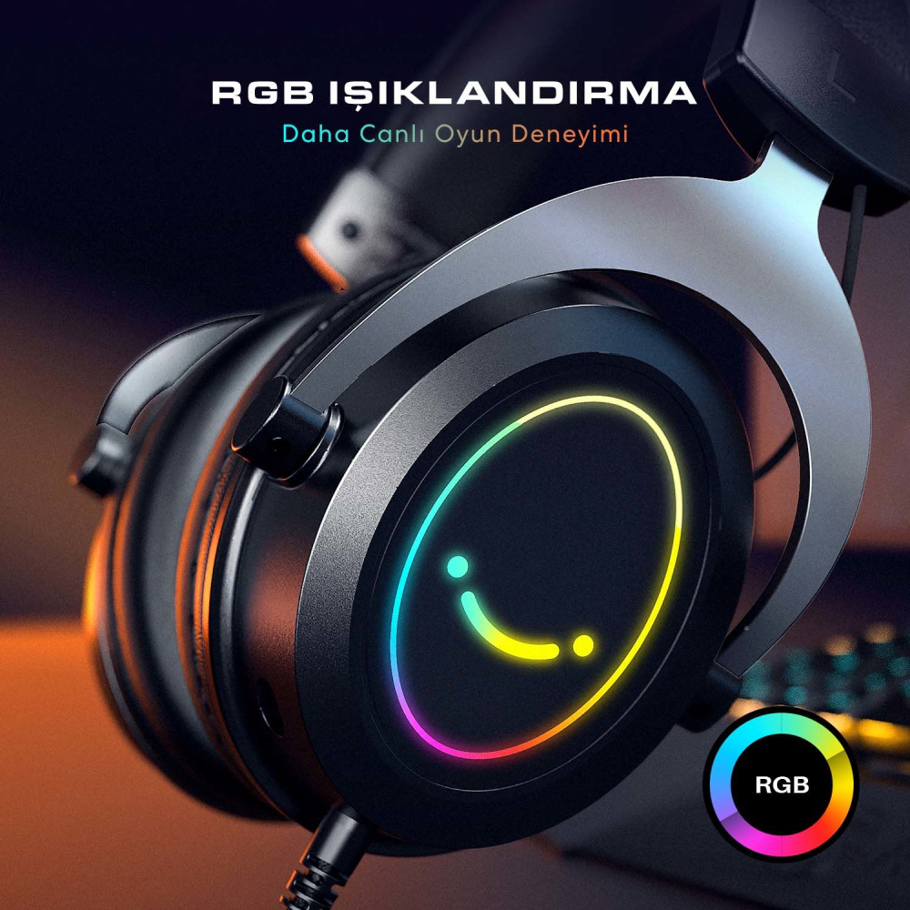 Fifine Ampligame H3 Mikrofonlu RGB Gaming Kulaklık