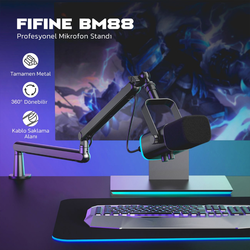 Fifine BM88 Mikrofon Standi Sehpasi Ayakligi | ITOPYA