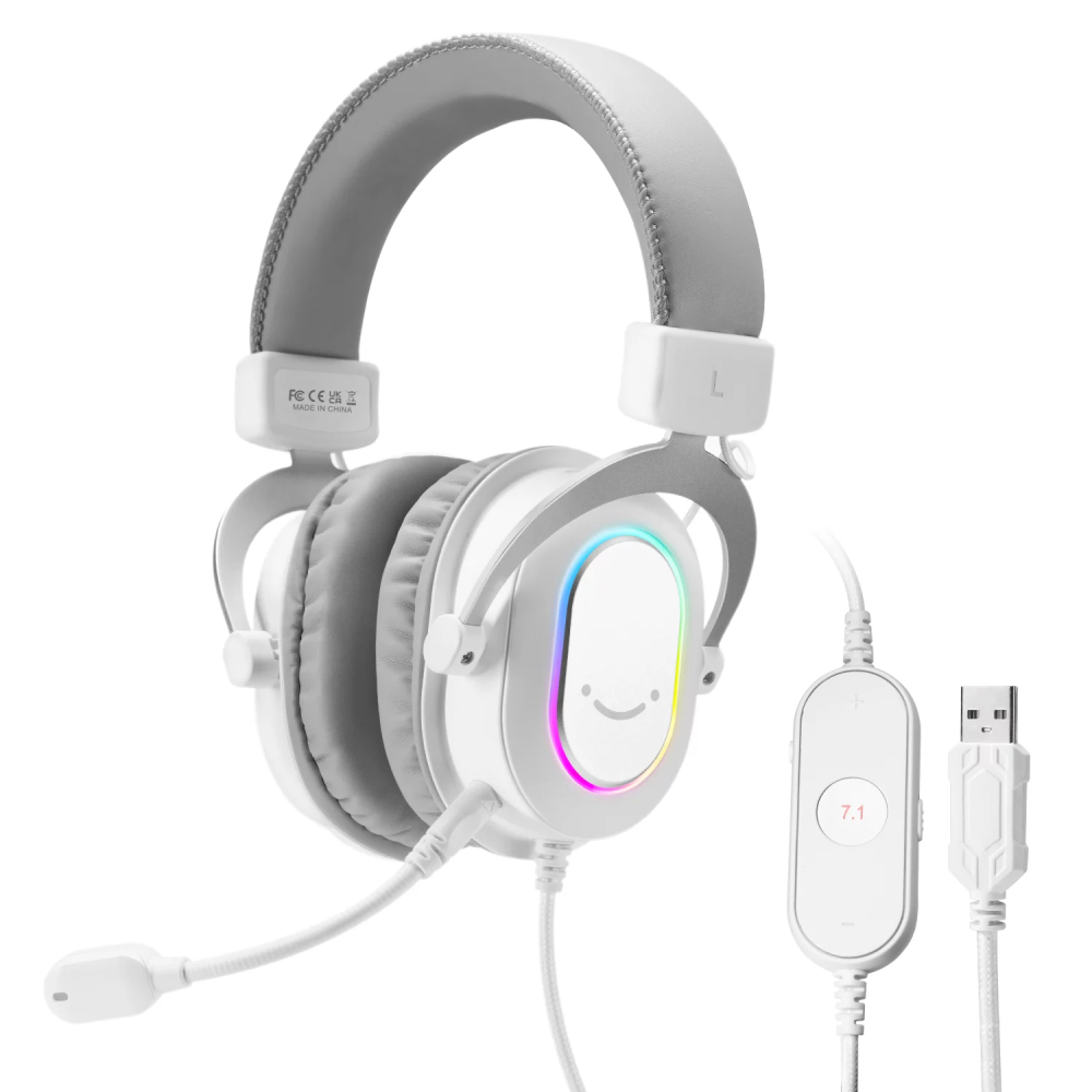Fifine Ampligame H6 Mikrofonlu Gaming 7.1 Beyaz RGB Kulaklık