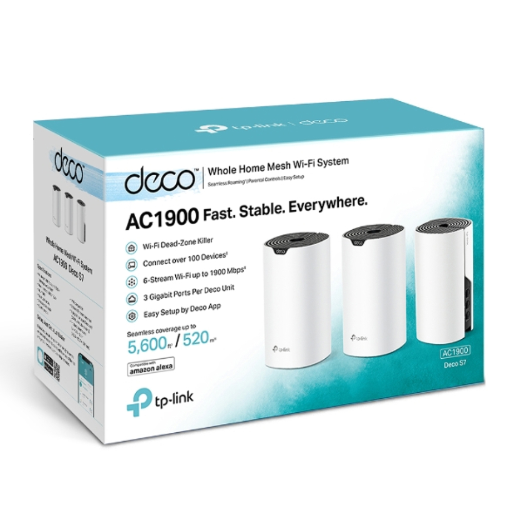 TP-LINK DECO S7 3P ROU AC1200 Bütün Ev Hybrid Wi-Fi Mesh Sistem