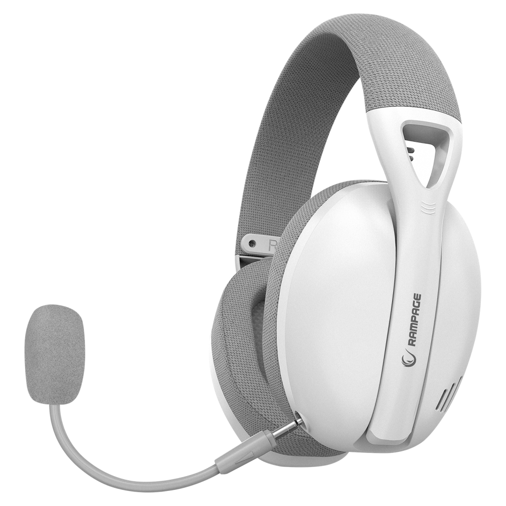 Rampage Crack H11 Beyaz/Gri Wireless 2.4G+ Bluetooth Mikrofonlu Oyuncu Kulaklığı