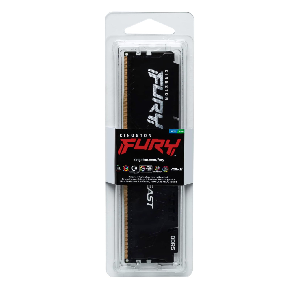 Kingston 8GB FURY Beast Siyah 5200Mhz CL36 DDR5 Single Kit Ram