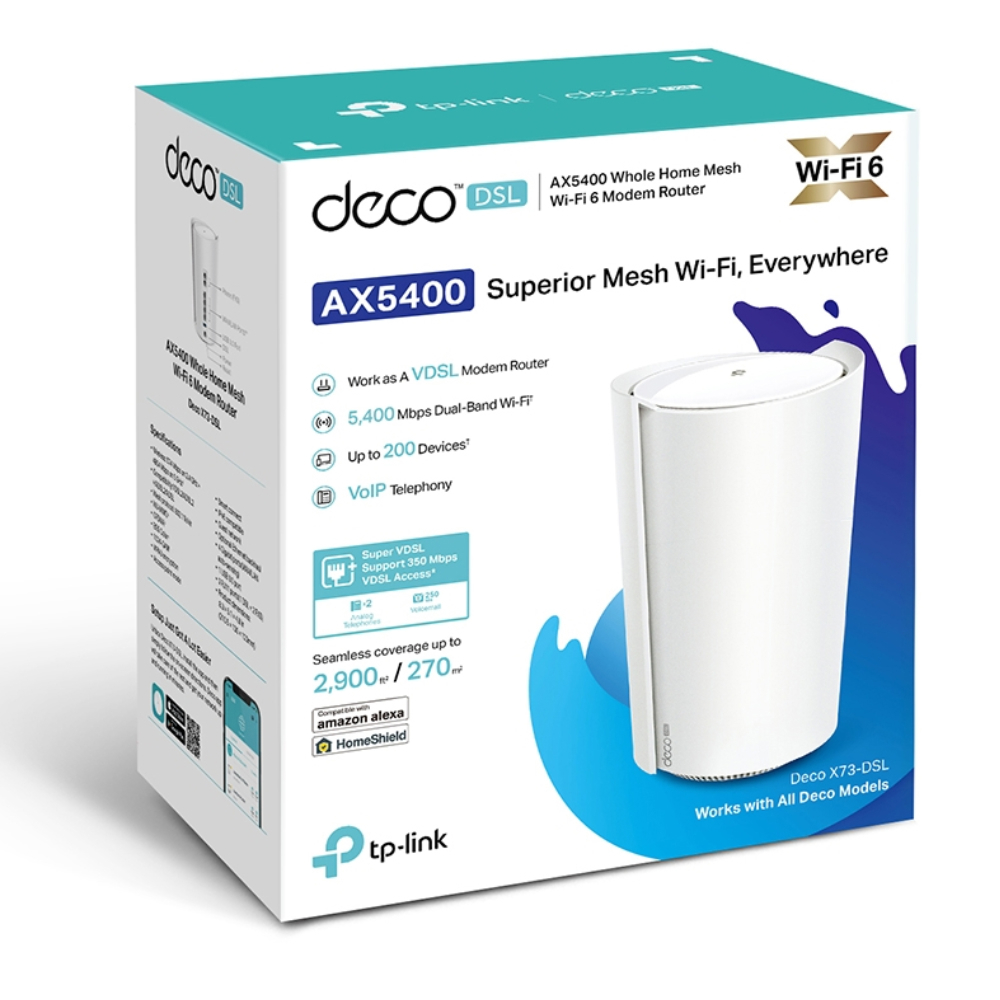 TP-LINK DECO X73-DSL AX5400 VDSL Bütün Ev Wi-Fi 6 Mesh Sistemi