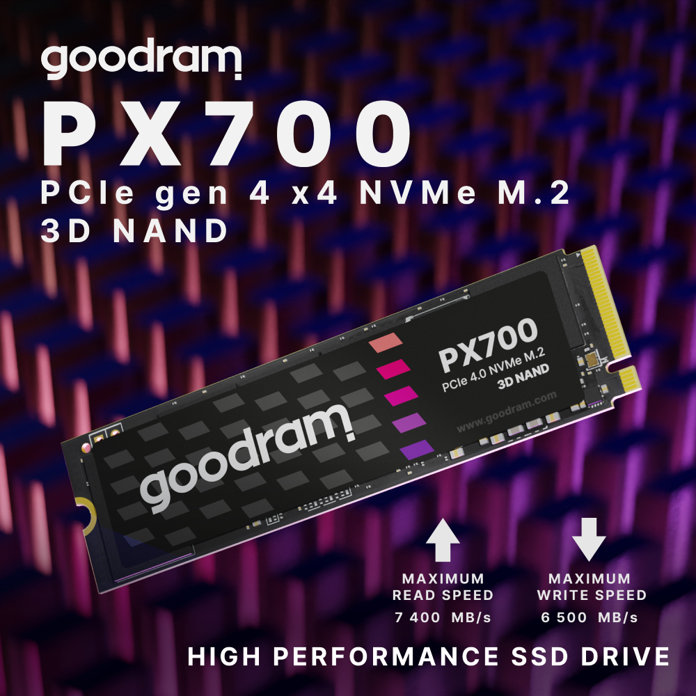 GOODRAM 1TB PX700 Gen4 M.2 2280 NVMe SSD (7400MB Okuma / 6500MB Yazma)