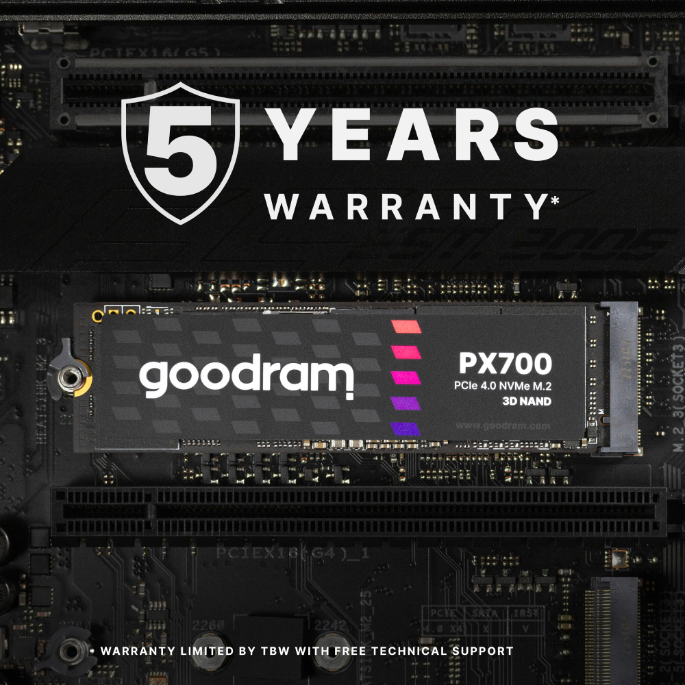 GOODRAM 1TB PX700 Gen4 M.2 2280 NVMe SSD (7400MB Okuma / 6500MB Yazma)