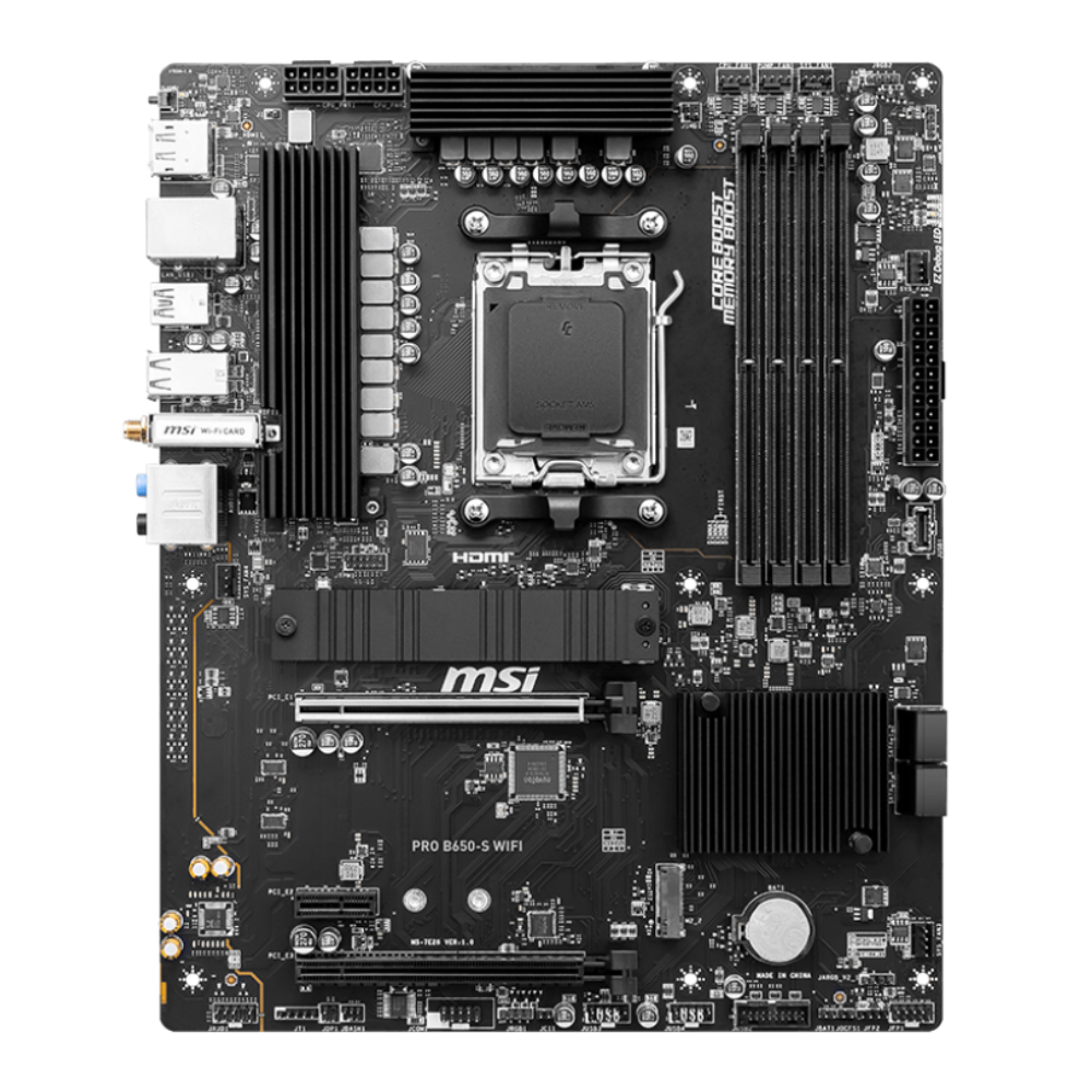 MSI PRO B650-S WIFI 7200MHz(OC) DDR5 Soket AM5 USB 3.2 M.2 HDMI DP ATX Anakart