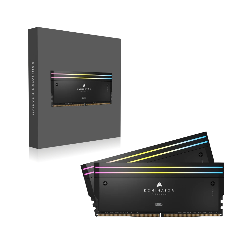 CORSAIR 48GB (2x24GB) Dominator Titanium RGB Siyah 7000MHz CL36 DDR5 Dual Kit Ram
