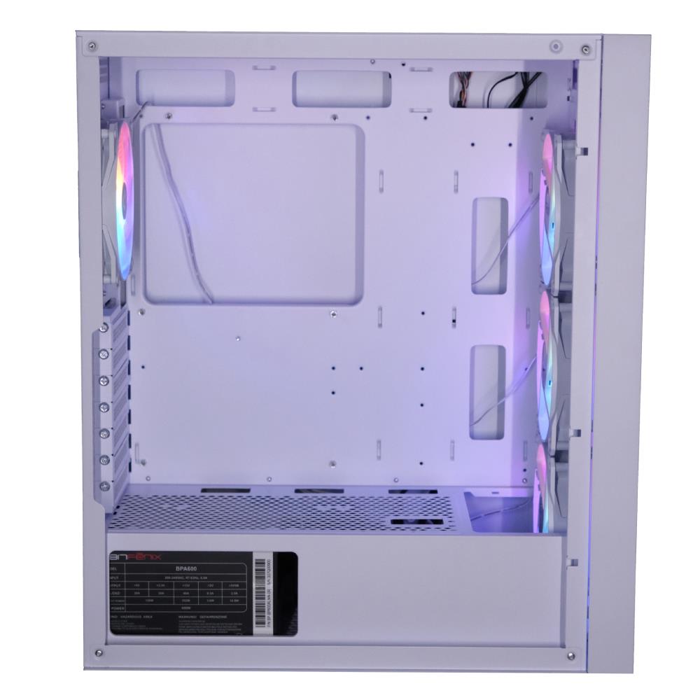 BitFenix ARES 600W 80+ Bronze Tempered Glass USB 3.0 Mesh FRGB ATX Beyaz Kasa