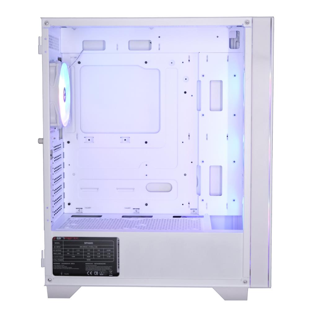 BitFenix FLOW 600W 80+ Bronze Tempered Glass USB 3.0 Mesh FRGB+ ATX Beyaz Kasa