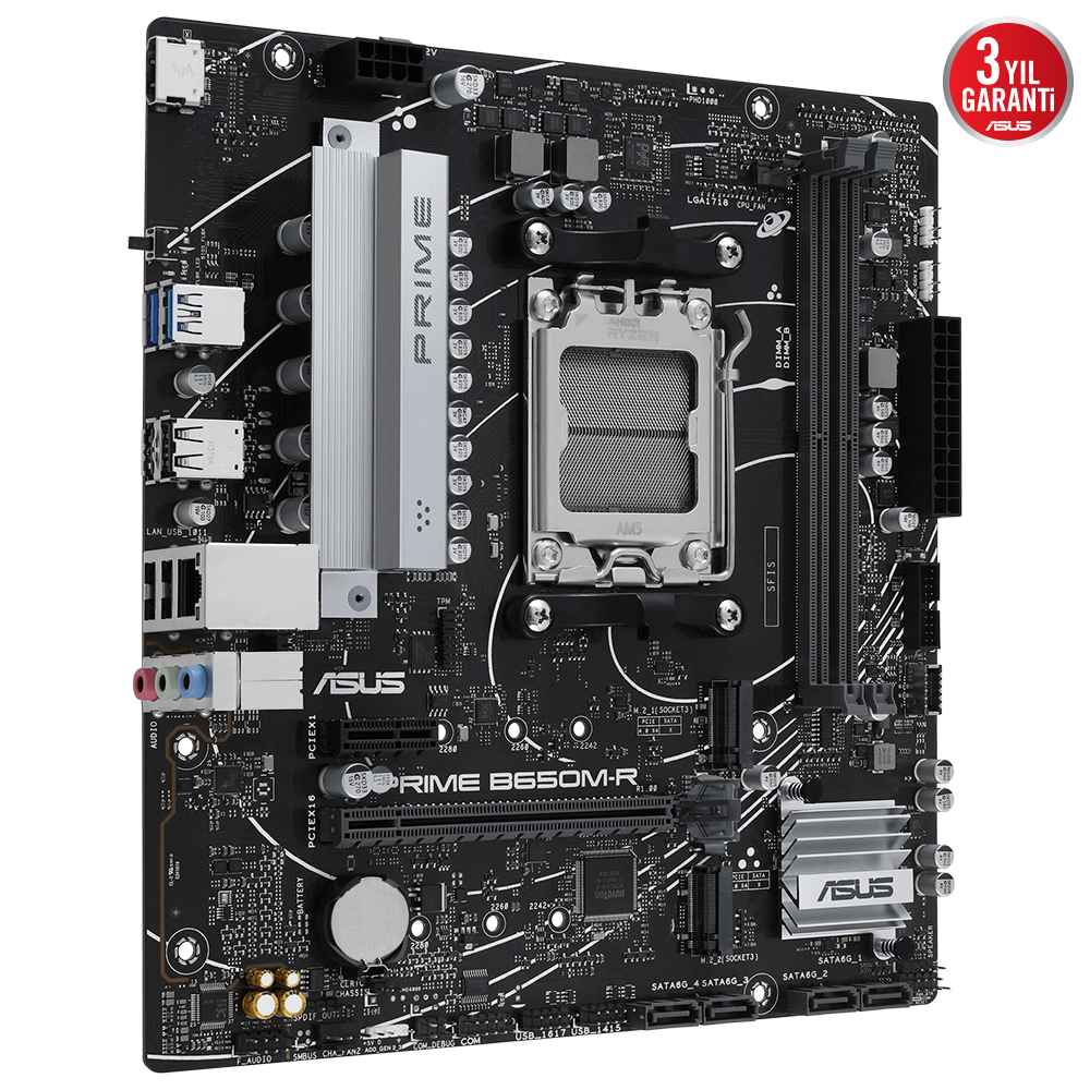 ASUS PRIME B650M-R 7200MHz OC DDR5 Soket AM5 M.2 HDMI mATX Anakart