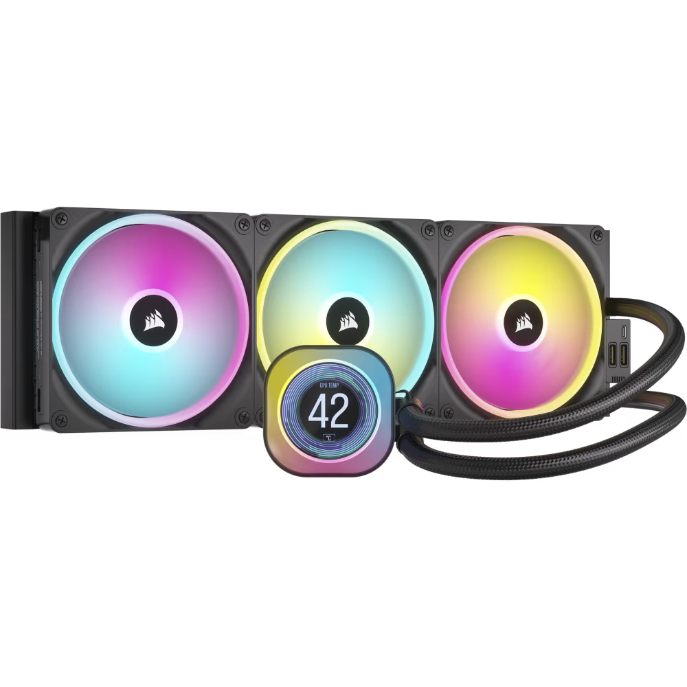 CORSAIR iCUE LINK H170i LCD 420mm İşlemci Sıvı Soğutucu görsel 1