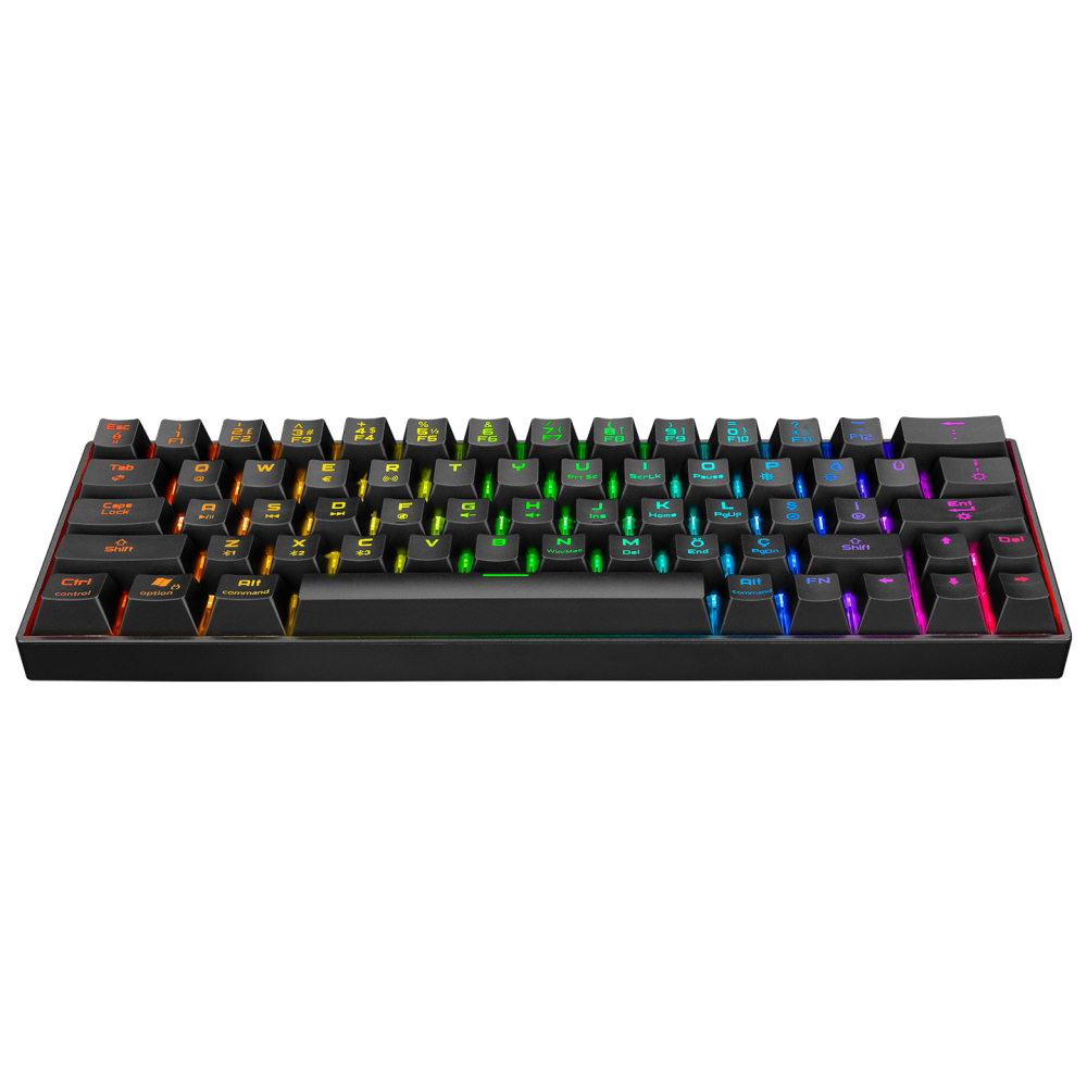 Rampage KB-RX63 B-ATOM RGB RED SWITCH Mekanik Q 63 Tuşlu Siyah Bluetooth Mini Gaming Klavye