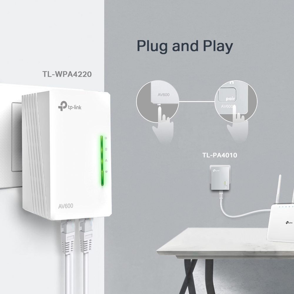 TP-LINK TL-WPA4220KIT 300Mbps AV500 WiFi Powerline Extender Başlangıç Kiti