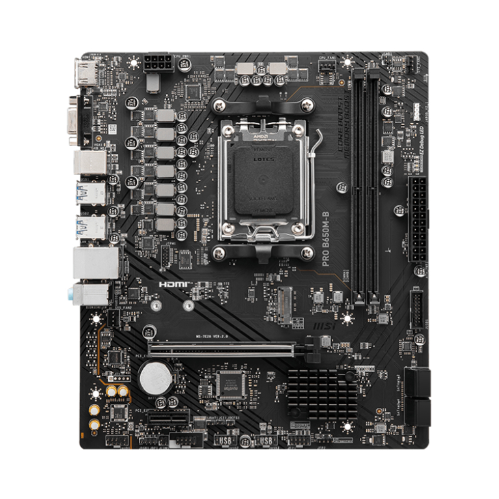 MSI PRO B650M-B 6800MHz(OC) DDR5 Soket AM5 HDMI M.2 HDMI VGA USB 3.2 mATX Anakart