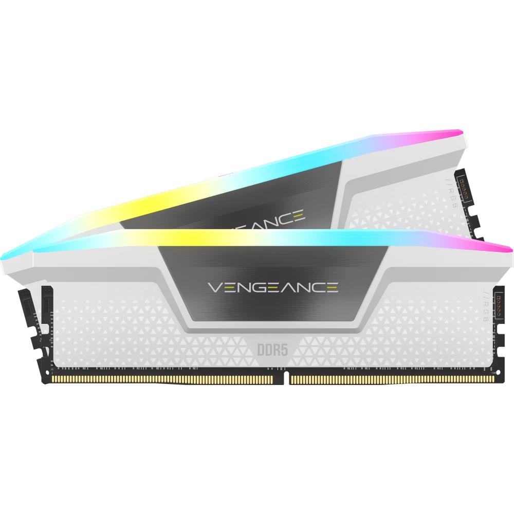 CORSAIR 32GB(2x16GB) Vengeance RGB 6000MHz CL40 DDR5 Beyaz Dual Kit Ram görsel 1
