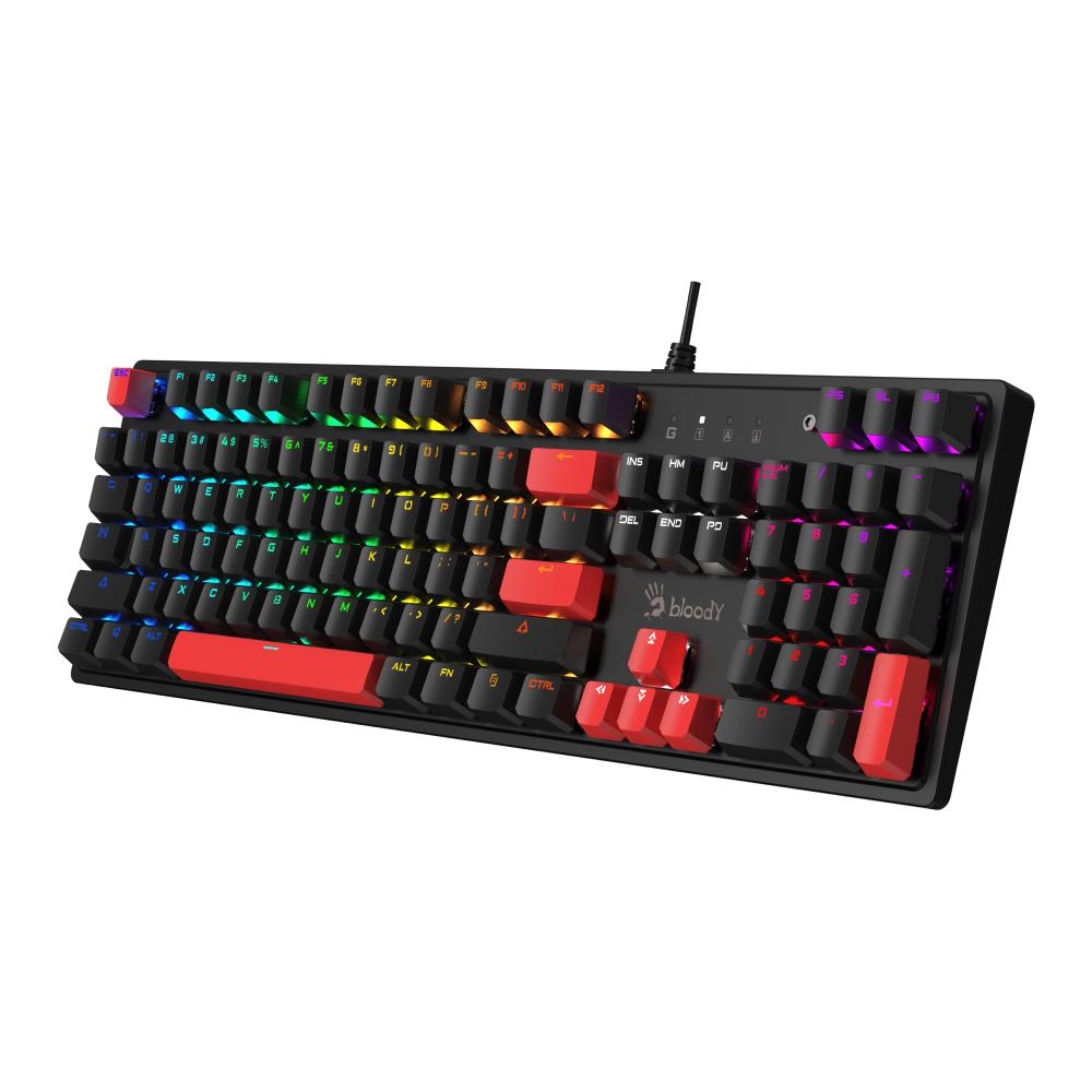 A4Tech Bloody S510R F.BLACK RGB BMLS Red Switch Kablolu Türkçe Gaming Klavye