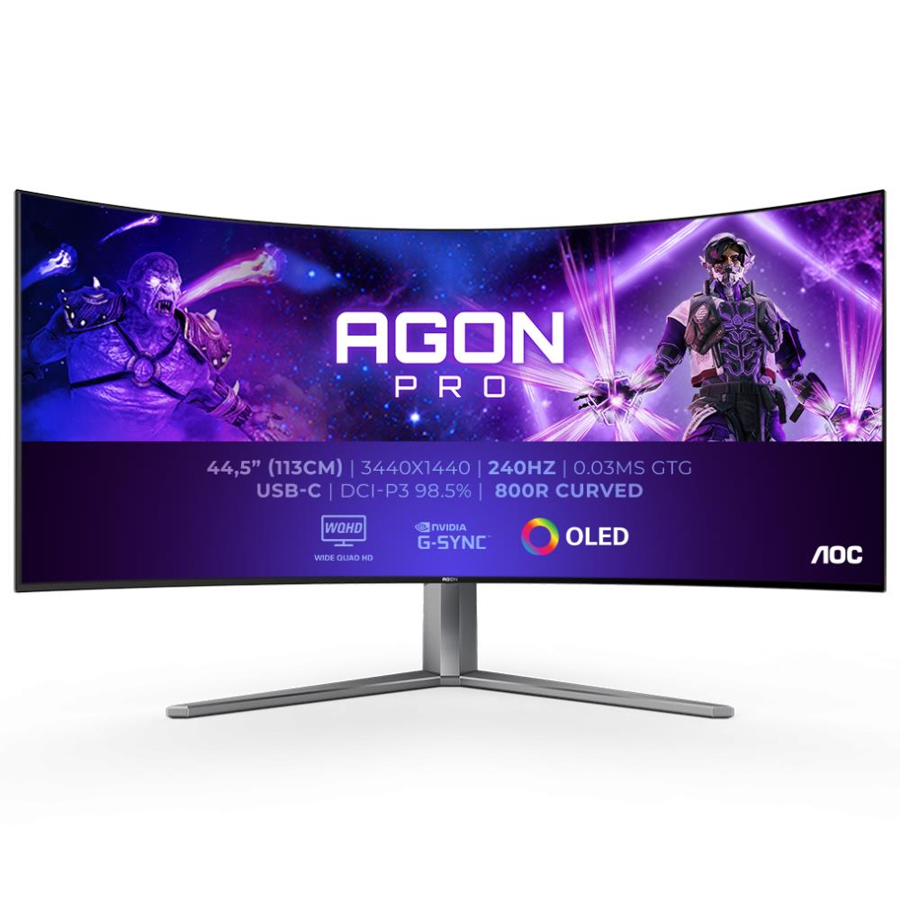 AOC AGON PRO AG456UCZD 44.5" 240Hz 0.03ms HDMI DP USB-C 3.2 FreeSync Premium G-Sync HDR10 WQHD OLED Curved 800R Gaming Monitör