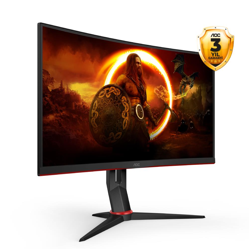 AOC 27" C27G2ZU/BK 240Hz 0.5ms 2xHDMI DP FHD VA Freesync Premium Curved Gaming Monitör