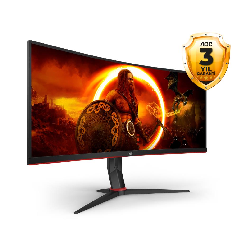 AOC CU34G2XP 34" 180Hz 1ms HDMI DP USB 3.2 Type-C Freesync Premium HDR400 WQHD VA Curved 1500R Gaming Monitör