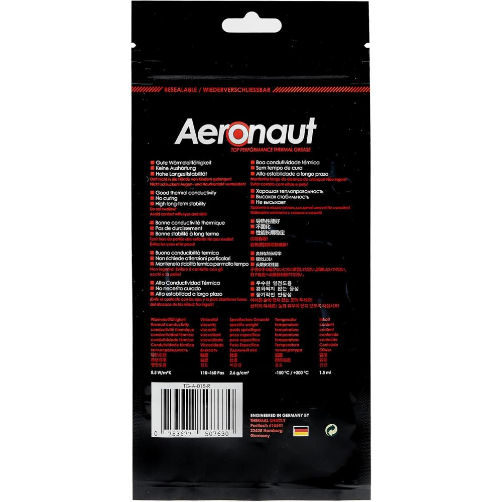 Thermal Grizzly Aeronaut 3,9g / 1,5ml Yüksek Kaliteli Termal Macun