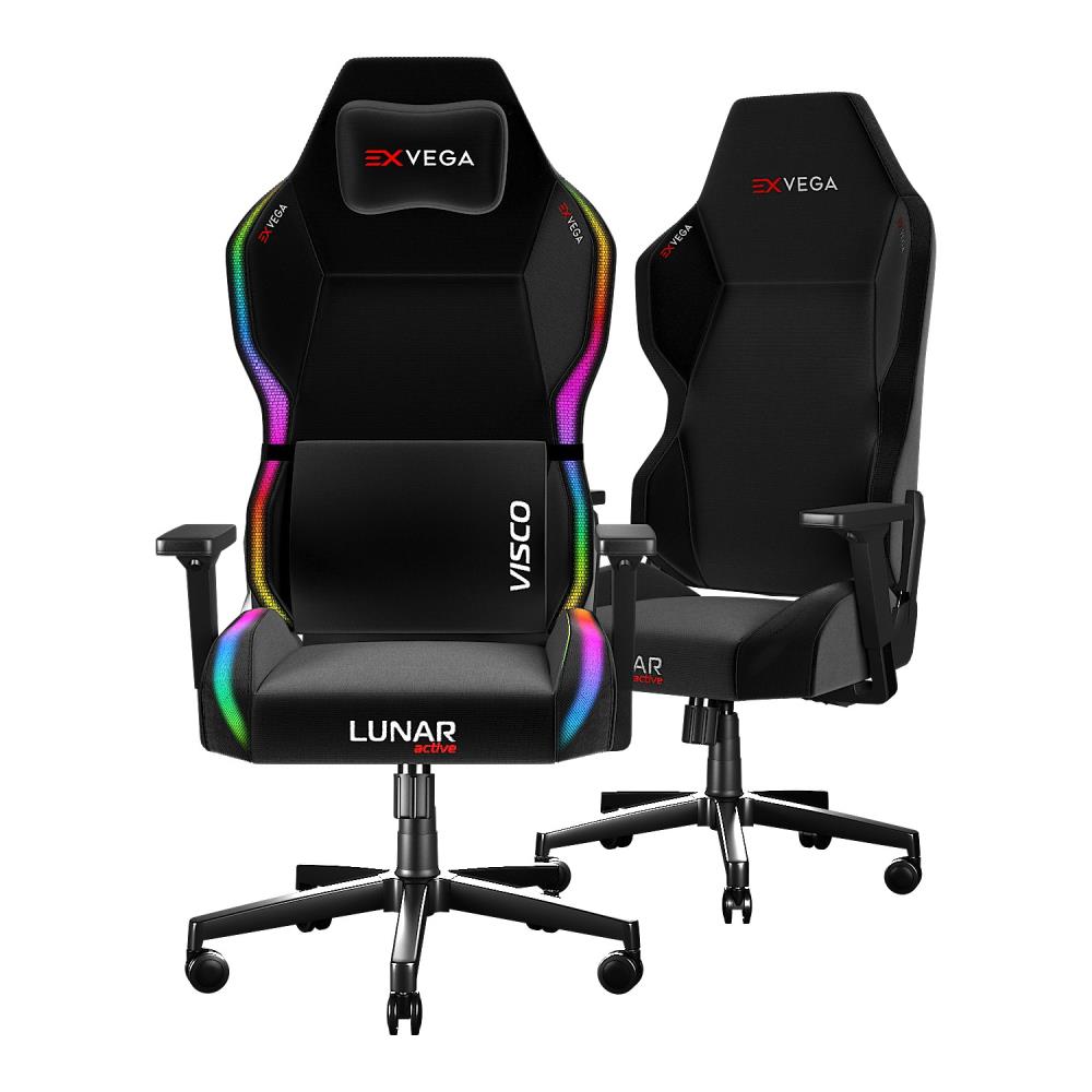 EXVEGA Lunar Active 2024 Serisi Siyah Dokuma Profesyonel Gaming Oyuncu Koltuğu