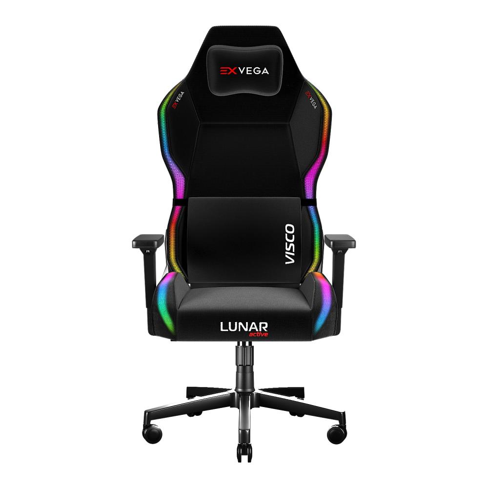 EXVEGA Lunar Active 2024 Serisi Siyah Dokuma Profesyonel Gaming Oyuncu Koltuğu