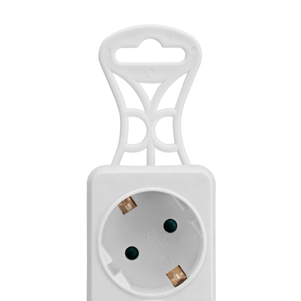 S-link SPG-F05 1.5m 306 Joule Euro Soket  Tam Bakır 5'li Akım Korumalı Beyaz Priz Çoklayıcı