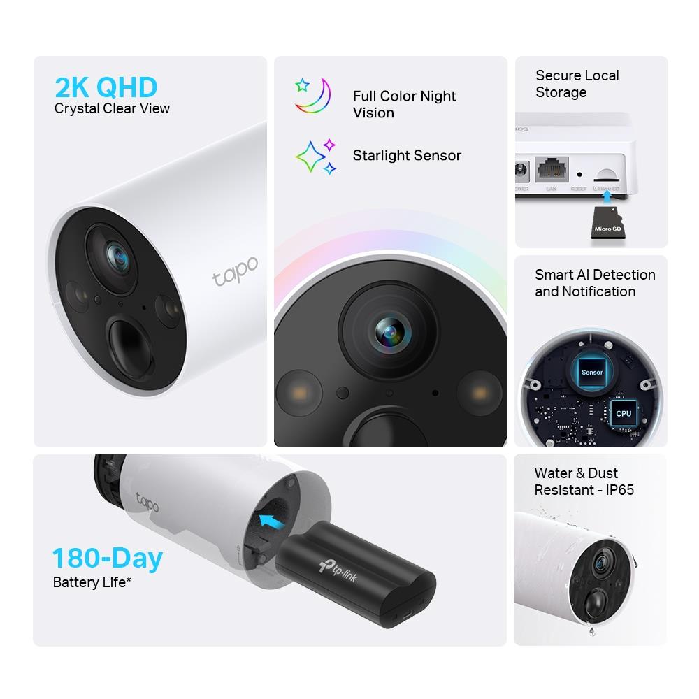 TP-LINK Tapo C420S1 Akıllı Kablosuz 2K QHD Güvenlik Kamerası Sistemi (1 Kameralı Sistem)