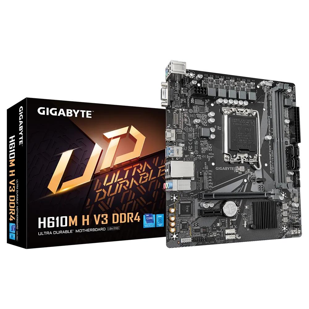 GIGABYTE H610M H V3 3200MHz DDR4 Soket 1700 M.2 USB 3.2 HDMI D-Sub mATX Anakart