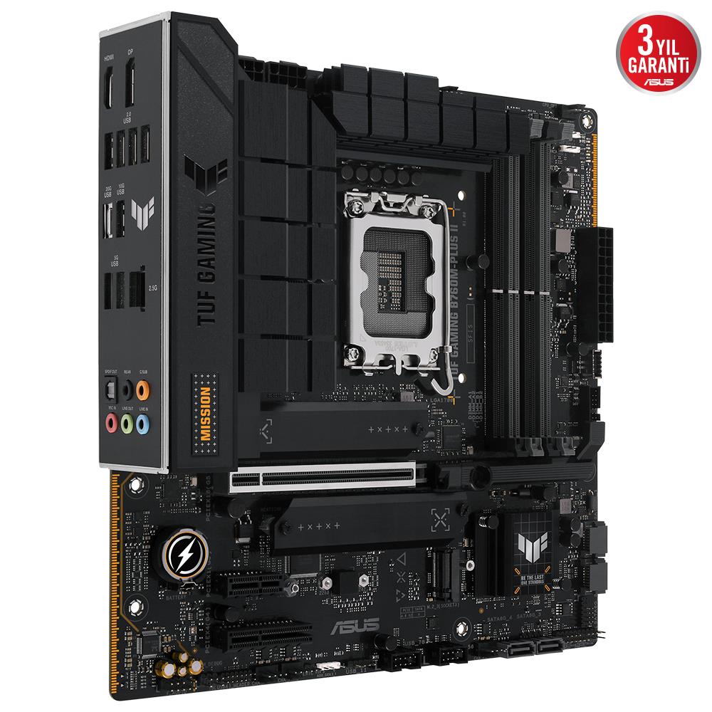 ASUS TUF GAMING B760M-PLUS II 7800MHz OC DDR5 Soket 1700 M.2 HDMI DP mATX Anakart