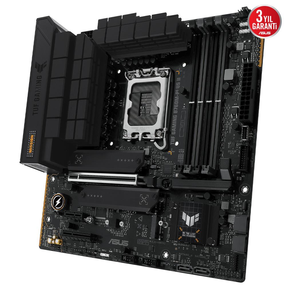 ASUS TUF GAMING B760M-PLUS II 7800MHz OC DDR5 Soket 1700 M.2 HDMI DP mATX Anakart