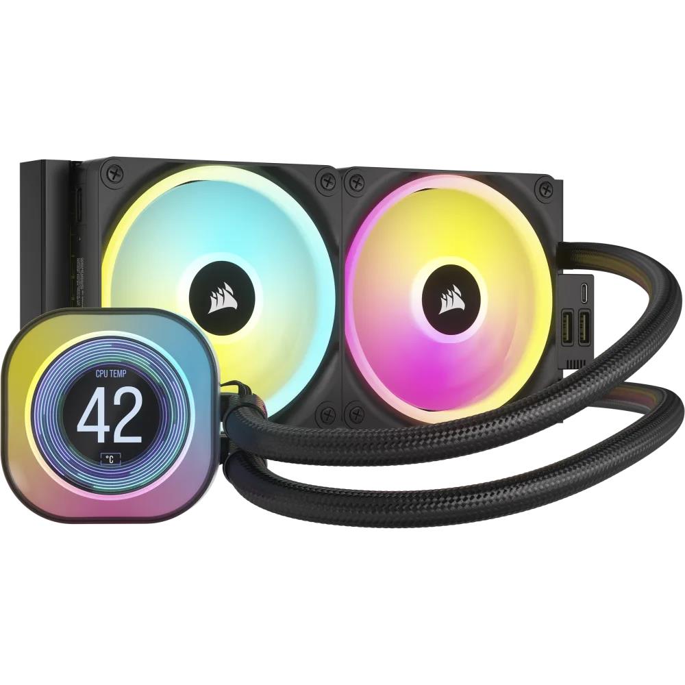 CORSAIR iCUE LINK H100i 2.1" IPS LCD 240mm Sıvı Soğutucu görsel 1