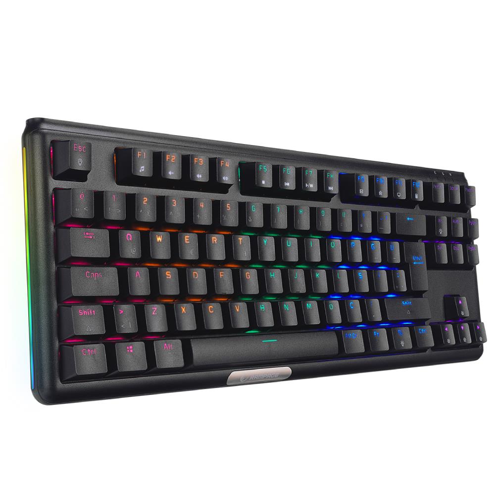 Rampage CLAW Red Switch Rainbow TKL Siyah Mekanik Gaming Klavye