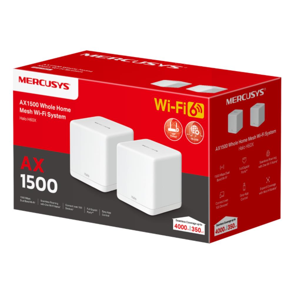 Mercusys Halo H60X Tüm Ev WiFi 6 Mesh Sistem (2li Paket)